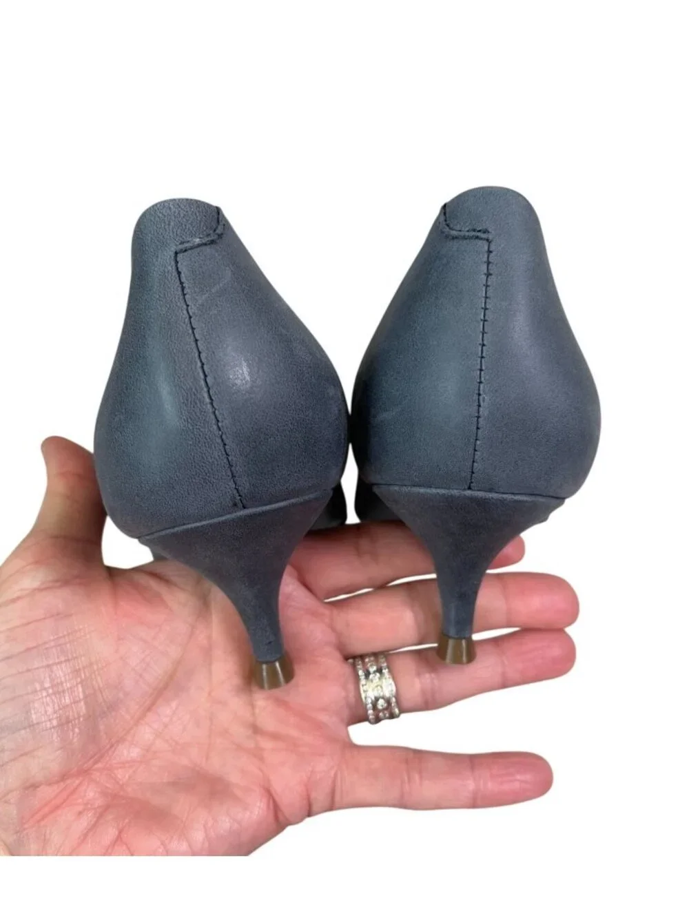 Vionic Josie Navy Suede Leather Kitten Heels Pumps Orthotic Sz 7.5 NWOB